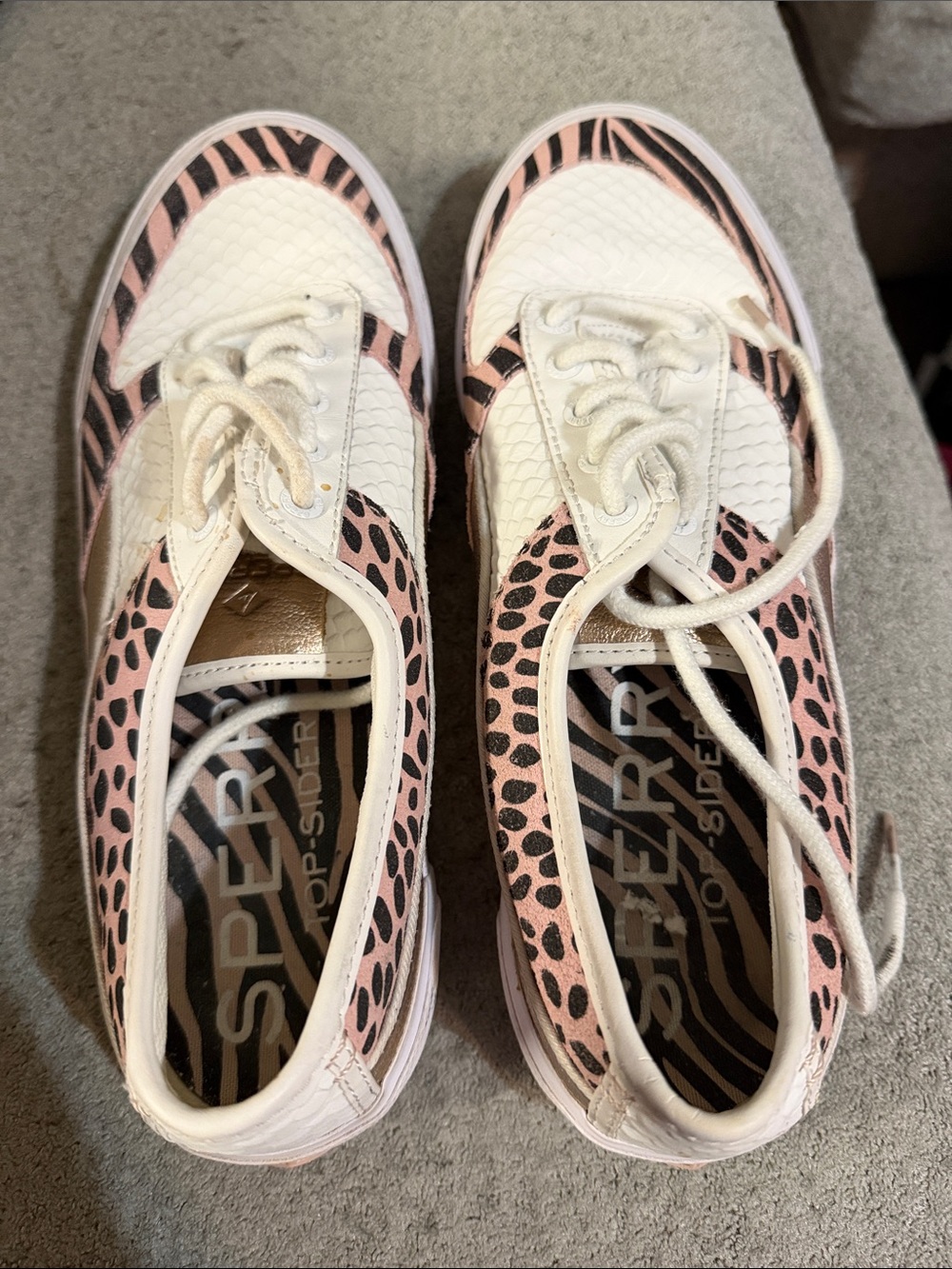 Sperry Top-Sider SHOES Women Lace-Up Soletide Animal Print rose gold STS86633